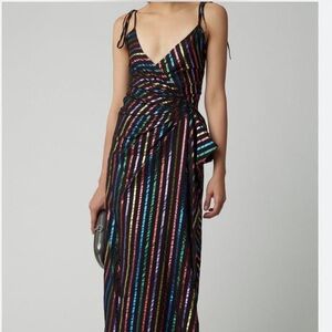 The Attico Vibrant Striped Maxi Dress